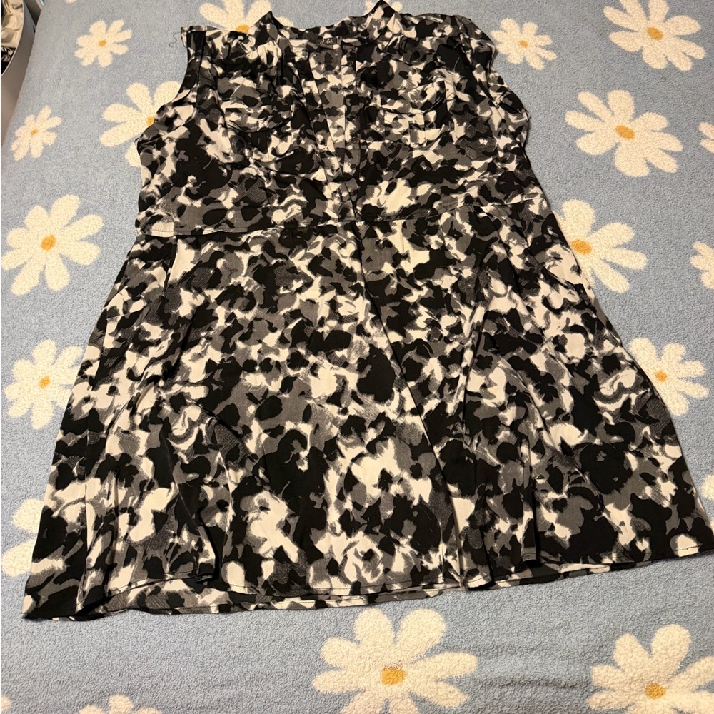 Dots Black and White Midi Dress